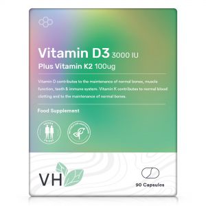 VH Vitamin D3 3000 IU and Vitamin K2 100ug MK7 90 Capsules